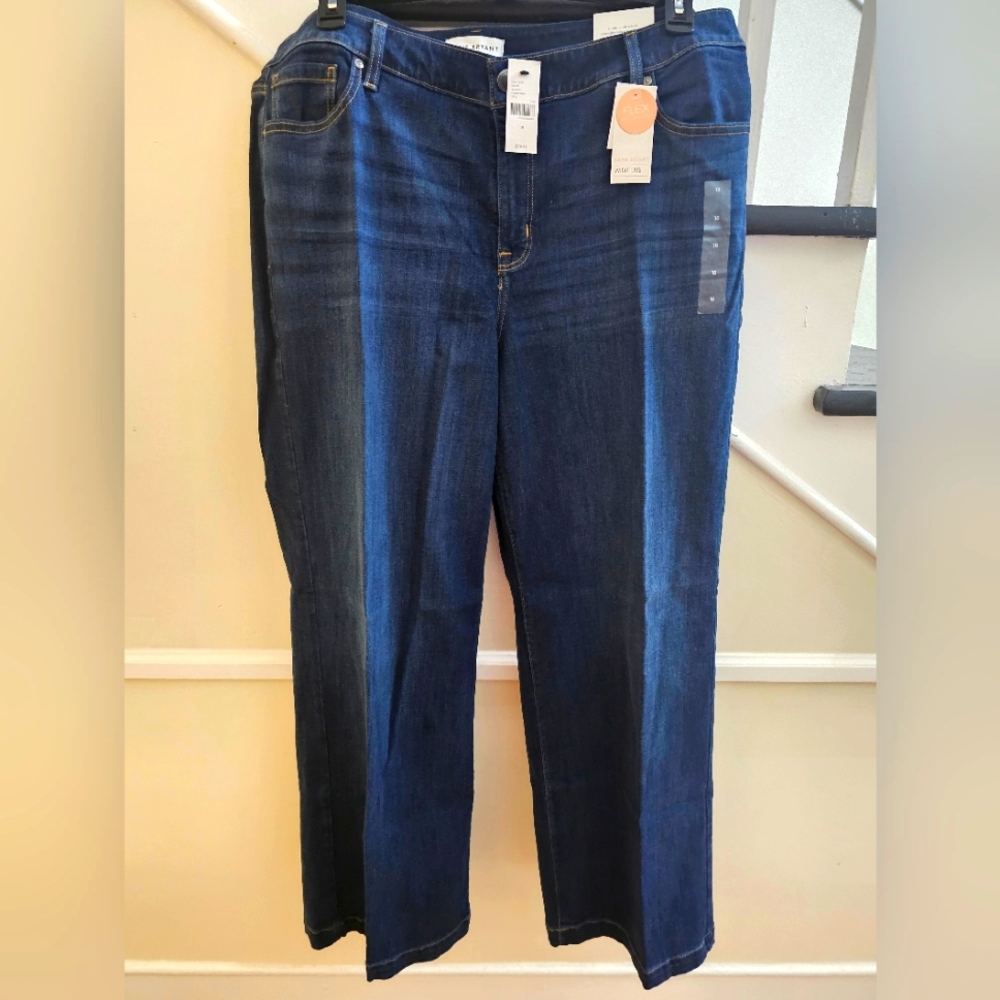 Dark Blue Wide-Leg Jeans